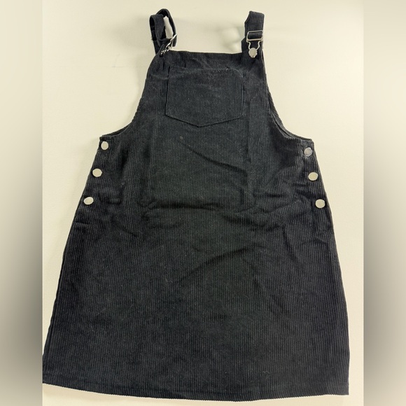 Women's Corduroy Mini Overall Dress - Cupshe-S-Black - Picture 5 of 9